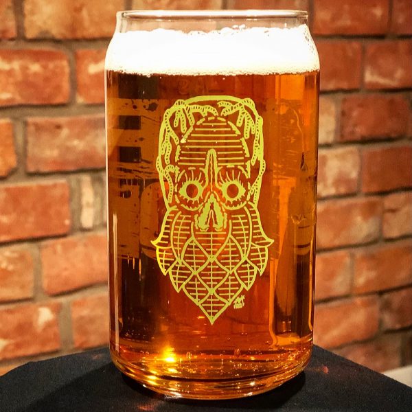 Hopthulu Beer Can 16oz Glass